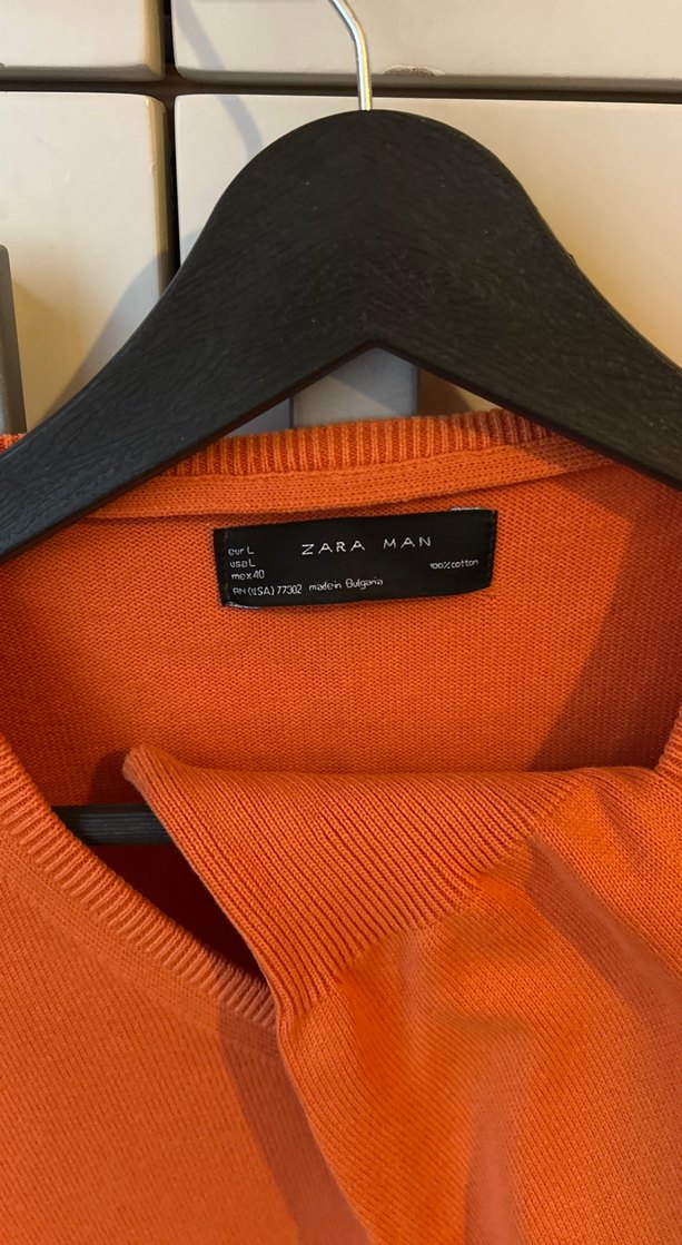 Turuncu ve beyaz merserize 2 adet erkek kazak - Görsel 2