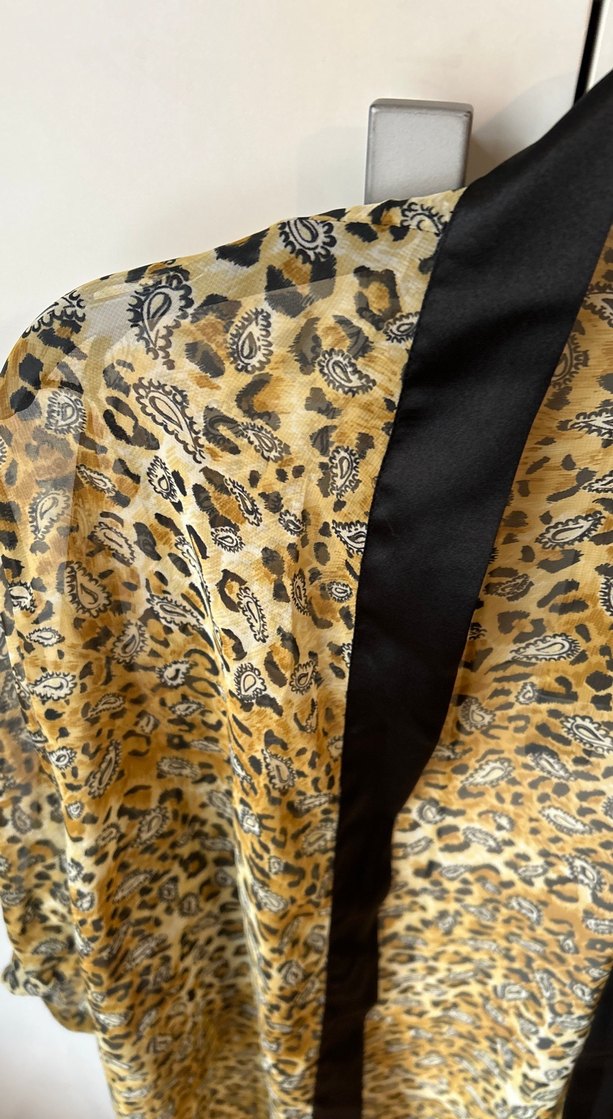 Bohem Yılan Desenli Midi Kimono - Görsel 3