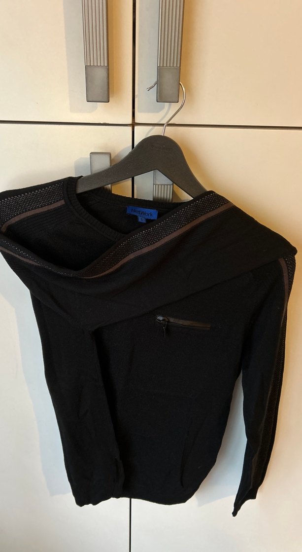 Siyah Erkek Süet Fermuarlı Sweatshirt - Görsel 3