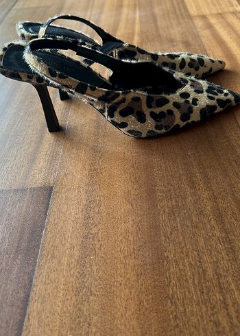Leopar Desenli Süet Stiletto - Görsel 4