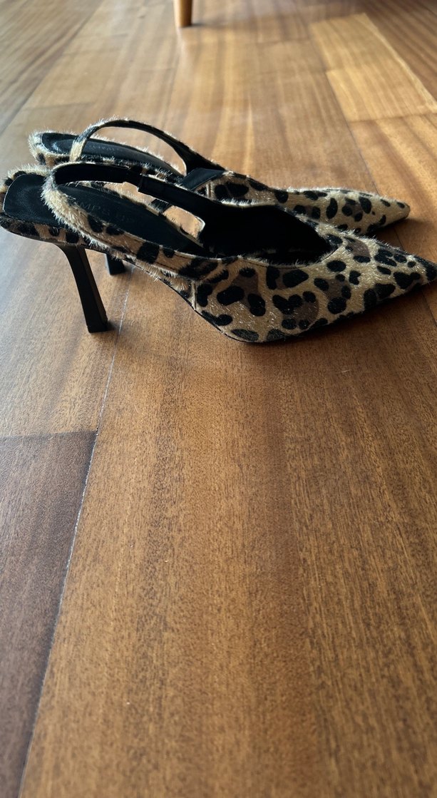 Leopar Desenli Süet Stiletto - Görsel 4