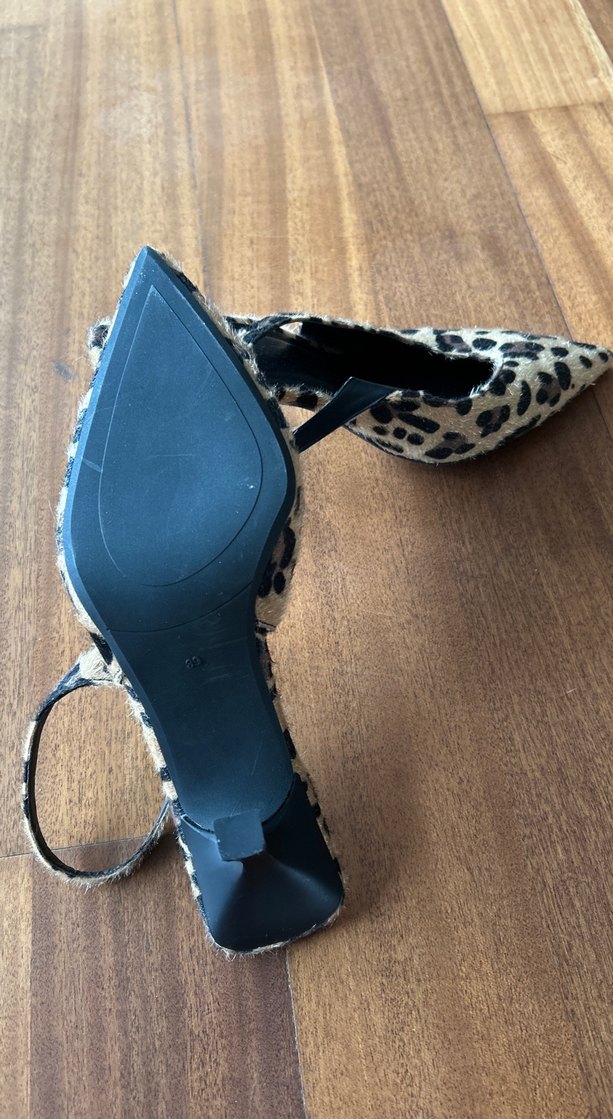 Leopar Desenli Süet Stiletto - Görsel 5