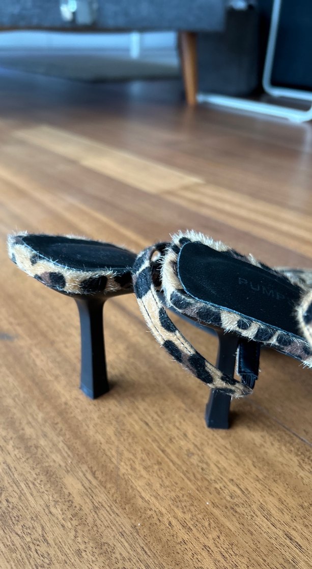 Leopar Desenli Süet Stiletto - Görsel 2