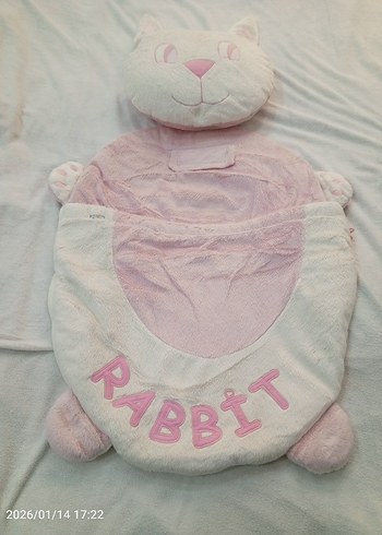 Pembe Tavşan Desenli Çocuk Uyku Tulumu bebek alt açma - Görsel 2