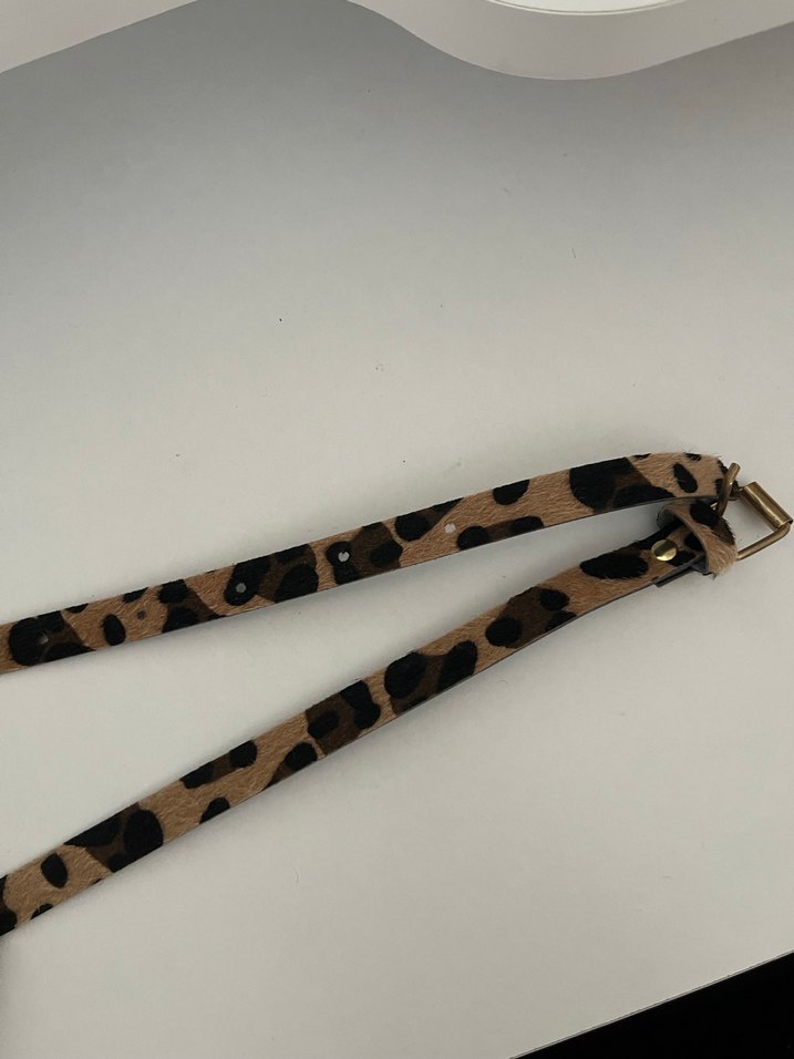 Deri Leopar Desenli Kadın Kemer - Görsel 2