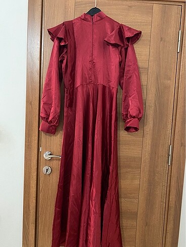 m Beden bordo Renk Abiye