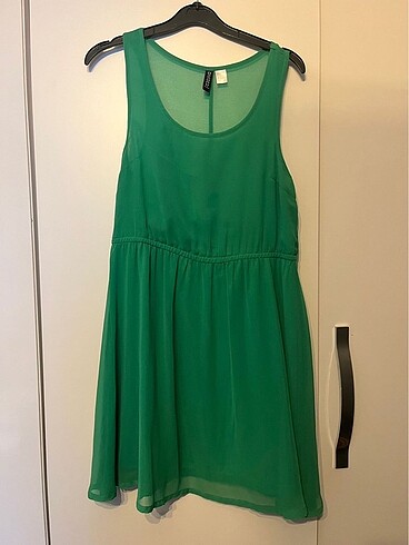 H&M Yeşil Tül Elbise
