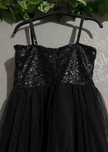 Siyah Straplez Payetli Elbise - Görsel 2