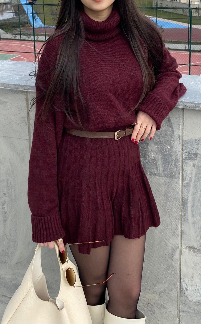 Bordo ikili triko takım - Görsel 2