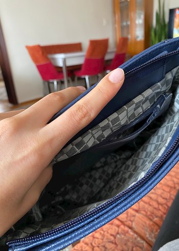 Mavi Deri Tokalı Kadın Çanta - Görsel 3