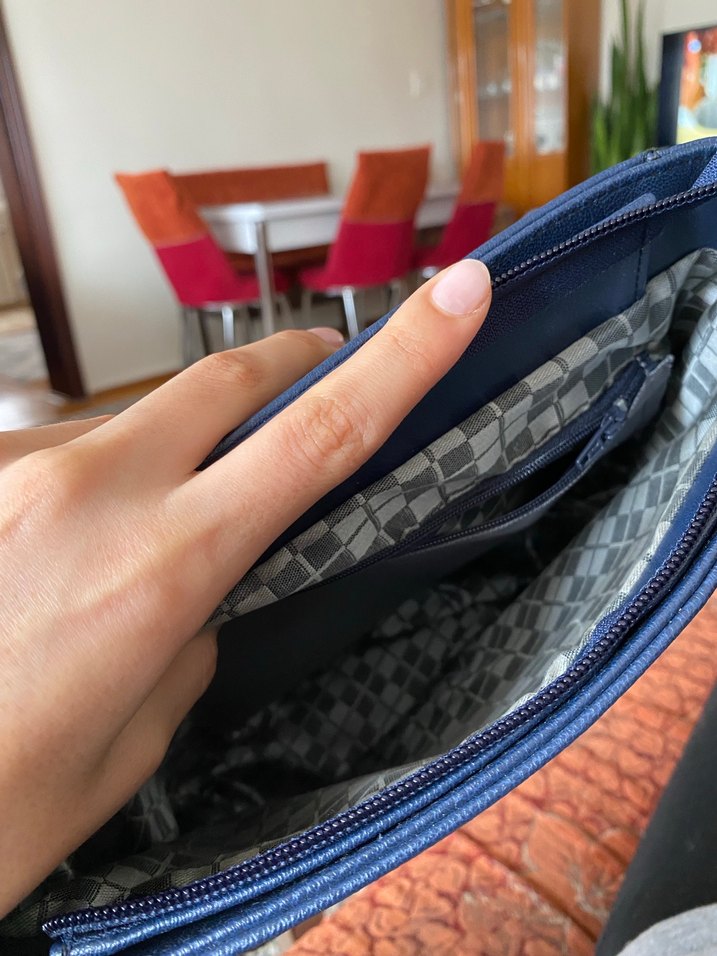 Mavi Deri Tokalı Kadın Çanta - Görsel 3