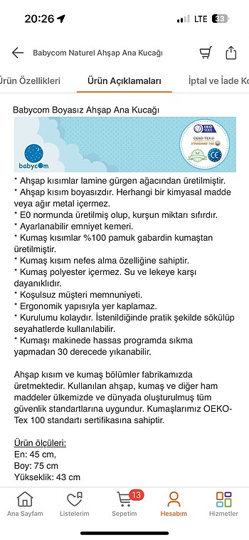 Babycom Naturel Ahşap Ana Kucağı - Görsel 5