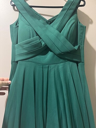 Abiye zümrüt yeşili - Görsel 9