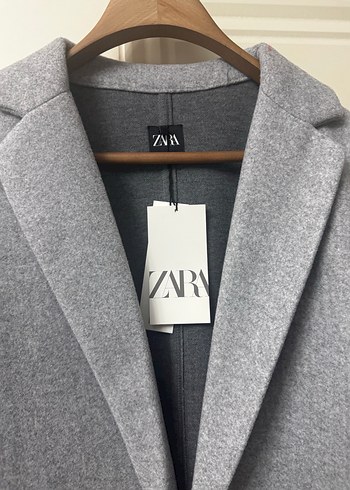 Gri Uzun Klasik Zara Kaban - Görsel 2