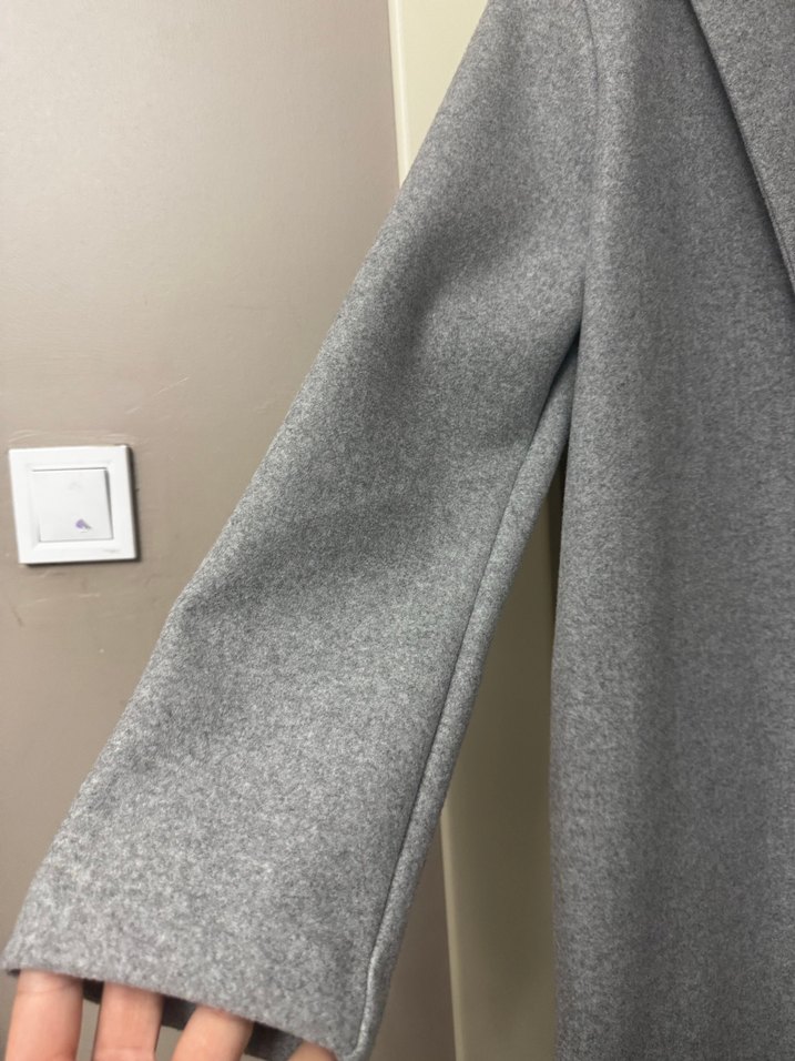 Gri Uzun Klasik Zara Kaban - Görsel 4