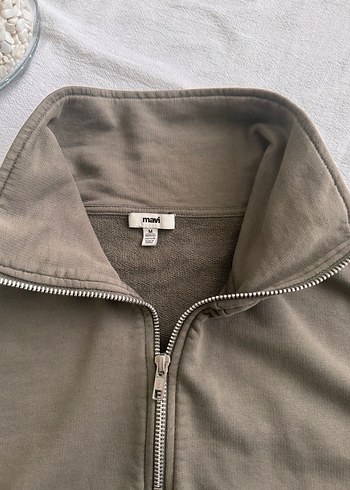 Yarım Fermuarlı Yüksek Yakalı Sweatshirt - Görsel 6