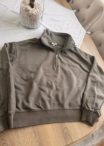 Yarım Fermuarlı Yüksek Yakalı Sweatshirt - Görsel 2