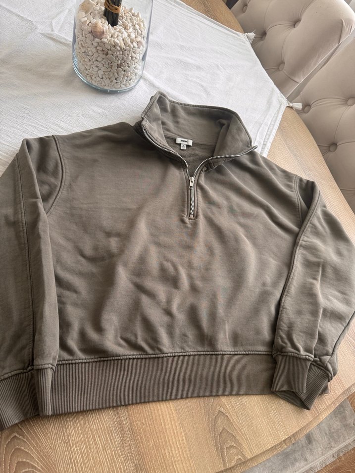 Yarım Fermuarlı Yüksek Yakalı Sweatshirt - Görsel 2