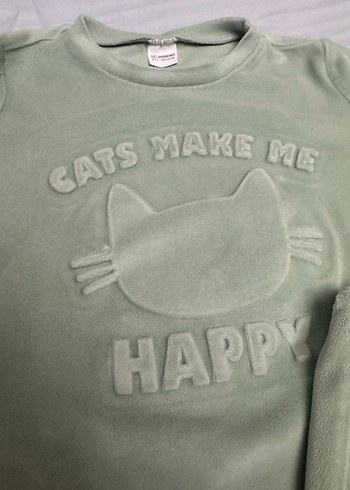 Kız Çocuk Pastel Yeşil Pamuklu Eşofman Takımı - Görsel 6