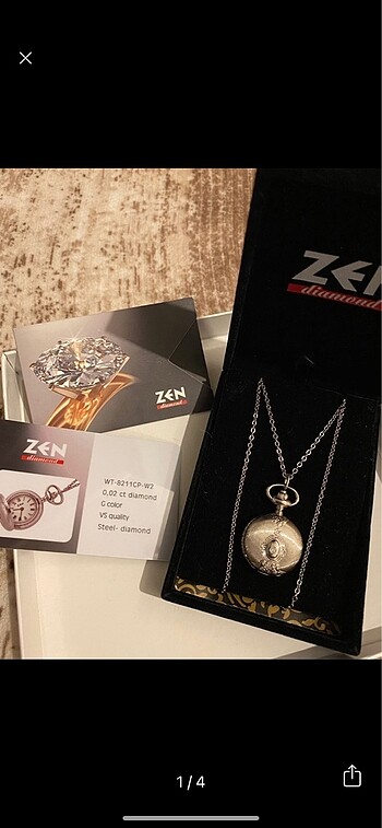 Zen Pırlantalı Saat Kolye