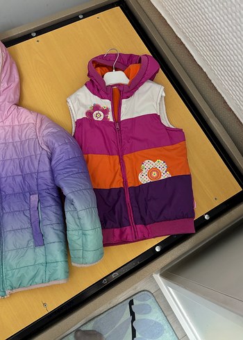 Kız Çocuk Çok Renkli Fermuarlı Yelek - Görsel 2