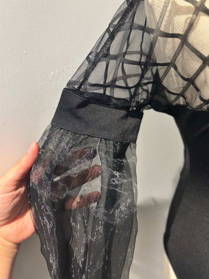 Dantelli Siyah Gotik Kadın Bluz - Görsel 5