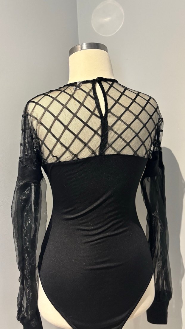 Dantelli Siyah Gotik Kadın Bluz - Görsel 3