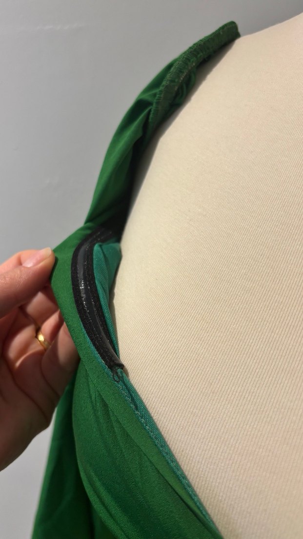 Yeşil Drapeli Straplez Kadın Bluz - Görsel 5