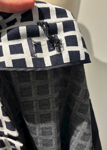 Kadın Siyah Beyaz Kareli Blazer Ceket - Görsel 6