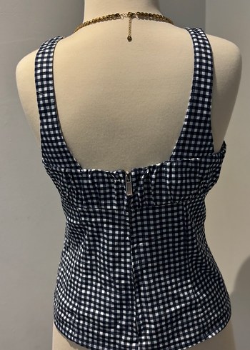 Kadın Lacivert Kareli Askılı Büstiyer - Görsel 4