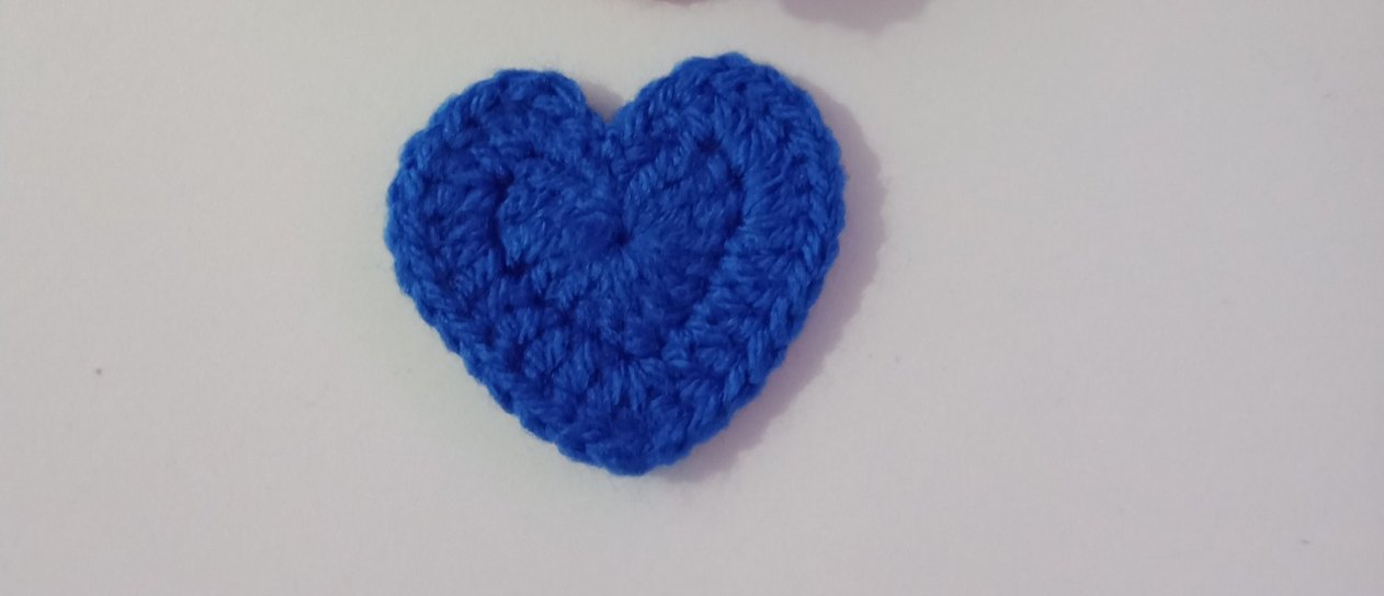 Mavi Örgü Kalp motif - Görsel 2