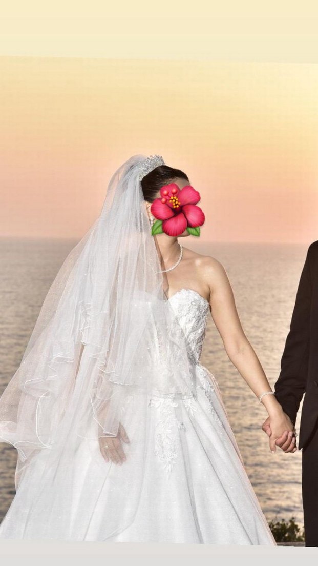 Straplez Işıl Işıl Prenses Gelinlik Uzun Beyaz - Görsel 4