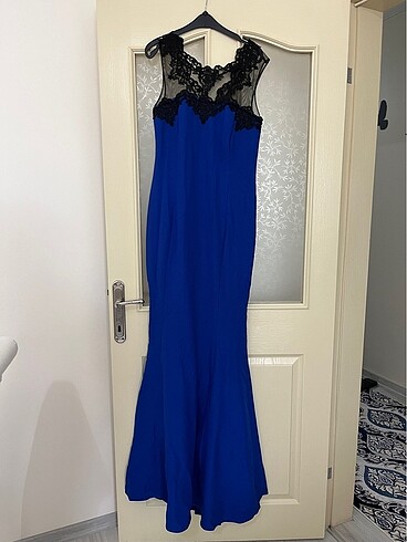 Balık model lacivert abiye
