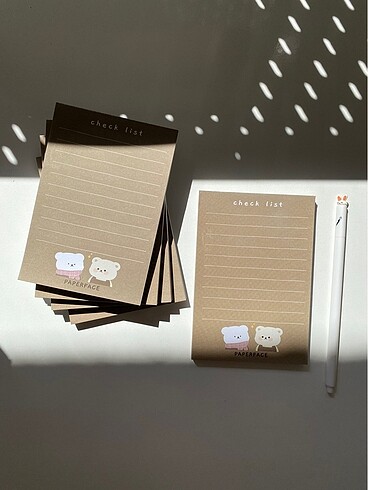 Cute Bear serisi check list a6
