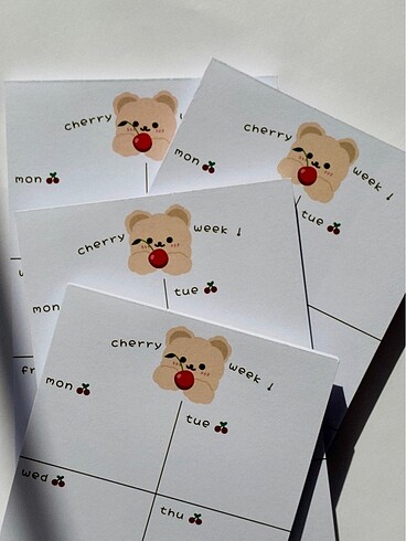 cherry cherry serisi a6 weekly planner