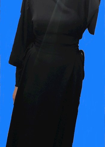 Diğer Siyah yandan bağlamalı saten abiye
