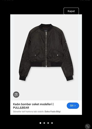 Pull & Bear Siyah Basic Bomber Ceket