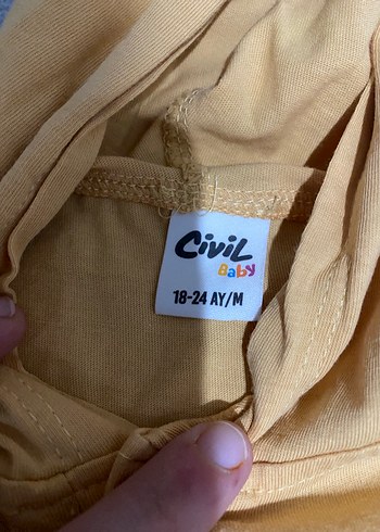 Civil Sarı Kapüşonlu Kısa Kollu Eşofman Takımı