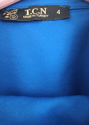 Düğmeli Mavi Uzun Kadın tunik pantolon - Görsel 4