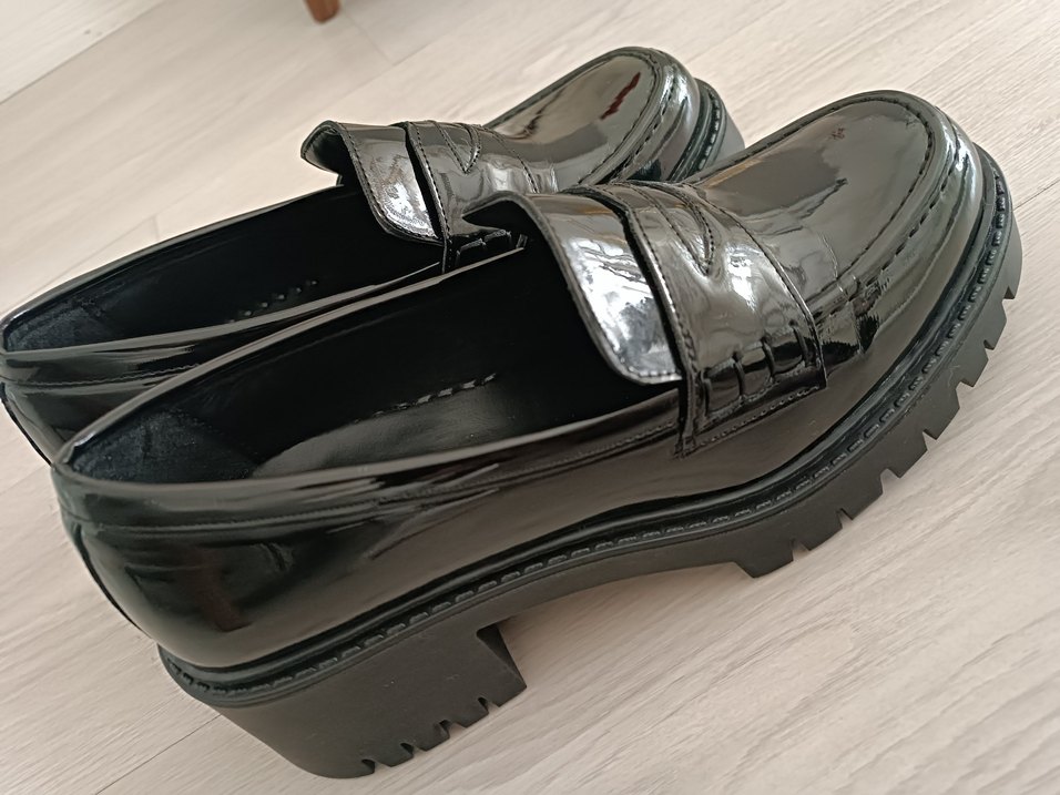 Kadın Siyah Rugan Platform Topuklu ayakkabı - Görsel 3