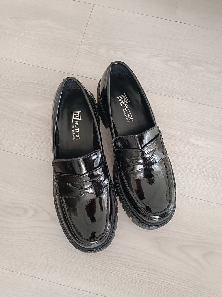 Kadın Siyah Rugan Platform Topuklu ayakkabı - Görsel 4