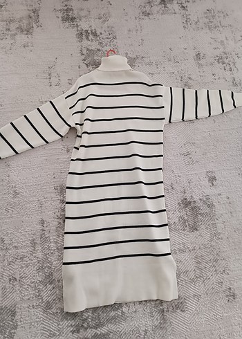 Uzun Kollu Boğazlı Çizgili Kadın tunik uzun - Görsel 4