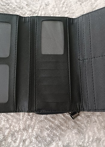 Siyah Deri Fermuarlı Kadın Cüzdanı - Görsel 2