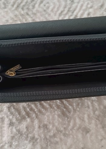 Siyah Deri Fermuarlı Kadın Cüzdanı - Görsel 3