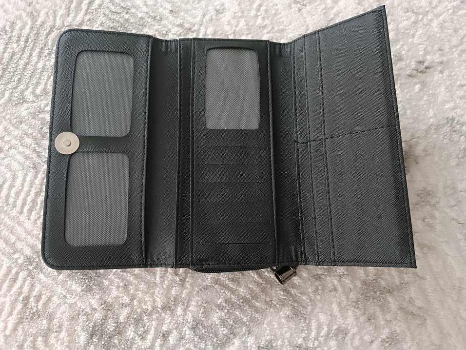 Siyah Deri Fermuarlı Kadın Cüzdanı - Görsel 2