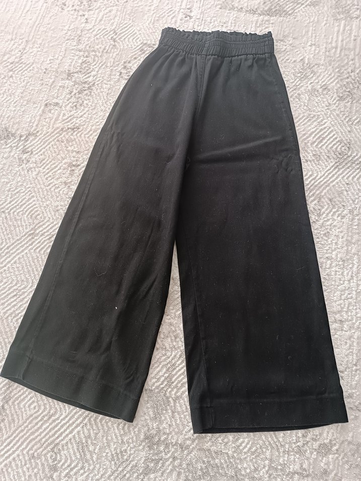 Siyah Midi Kumaş kadın Pantolon - Görsel 4