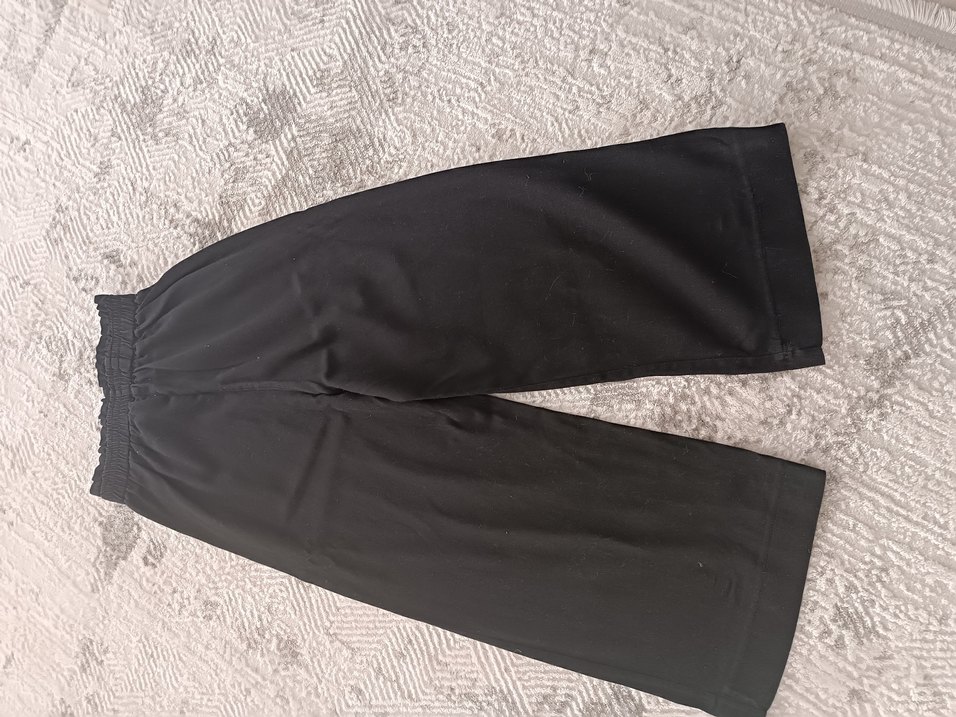 Siyah Midi Kumaş kadın Pantolon - Görsel 3