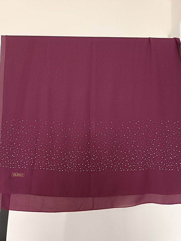 Bordo Payetli Kadın şal modeli - Görsel 3