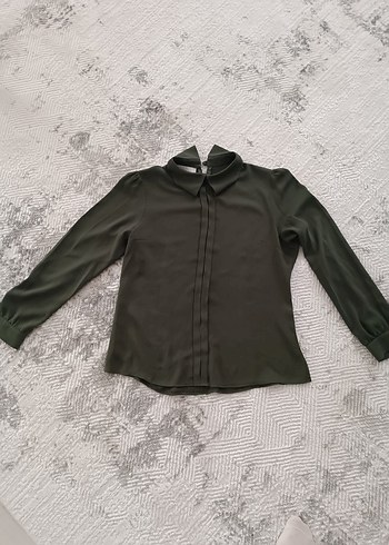 Düğmeli, Balıkçı Yaka, Uzun Kollu Kadın Gömlek - Görsel 2