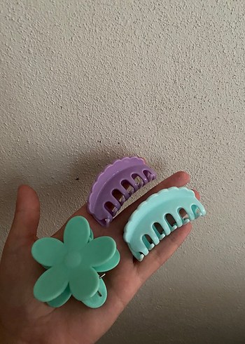 Pastel Renkli Çiçek ve Mandal Toka Seti